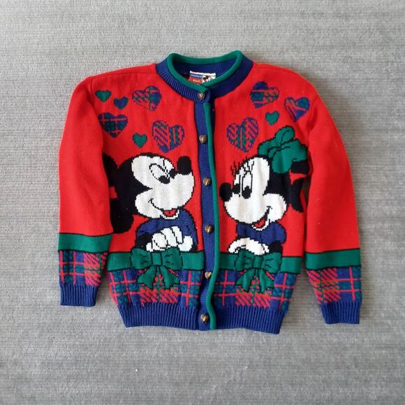 VTG Mickeys Stuff By Jet Set Knit Sweater Kids M 10/12 Mickey & Minnie Disney - Picture 1 of 11